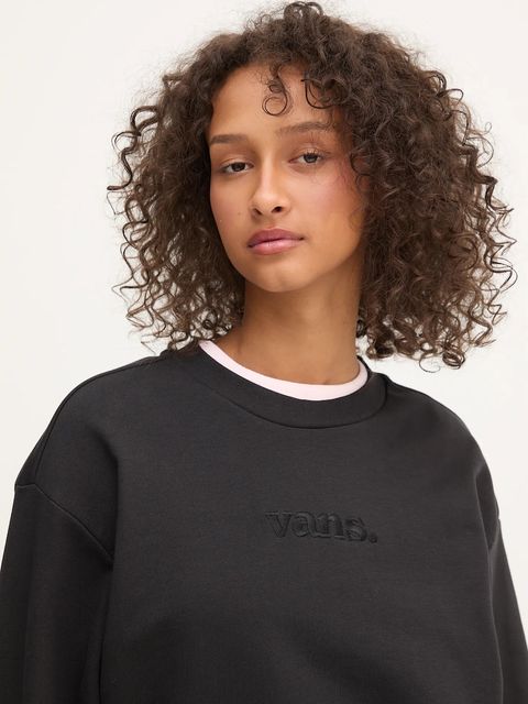 Vans bluza bawełniana damska kolor czarny gładka VN000RAMBLK1