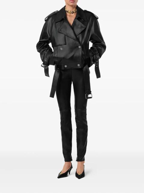 Versace belted leather jacket - Black - zdjęcie produktu nr 2