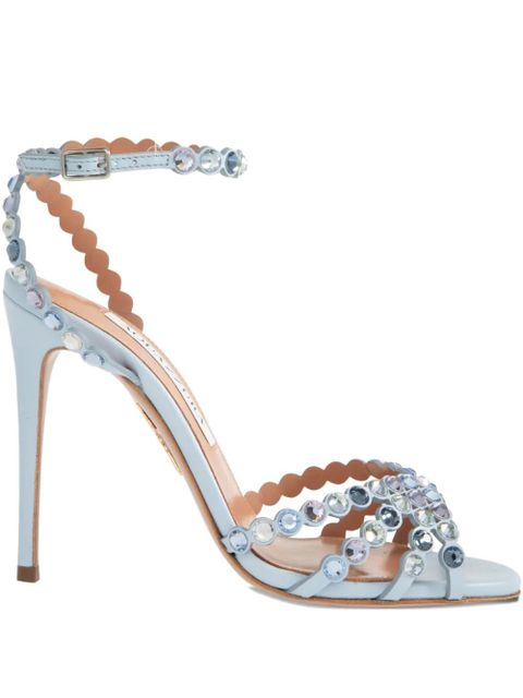 Aquazzura 105mm Tequila crystal-embellished sandals - Blue - zdjęcie produktu nr 1