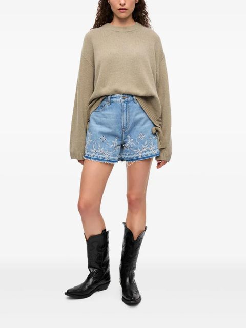 GANNI Broderie shorts - Blue - zdjęcie produktu nr 2