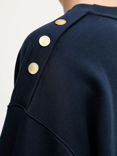 Tommy Hilfiger bluza bawełniana damska kolor granatowy z nadrukiem WW0WW48783