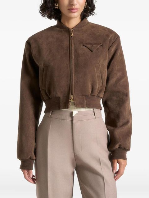 Manière De Voir Monique wide-shoulder bomber jacket - Brown - zdjęcie produktu nr 1