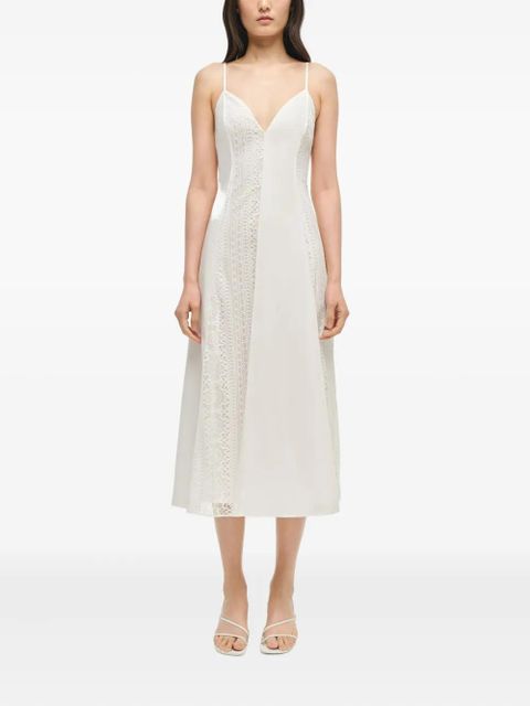 Simkhai Mina lace-insert midi dress - White