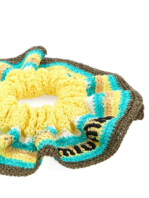 Miu Miu striped-crochet scrunchie - Yellow - zdjęcie produktu nr 2
