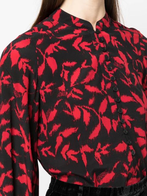 Zadig&Voltaire Twina leaf-print long-sleeve shirt - Black