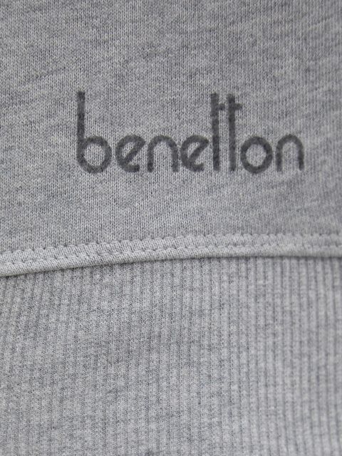 United Colors of Benetton bluza bawełniana damska kolor szary z nadrukiem 3UNID109A