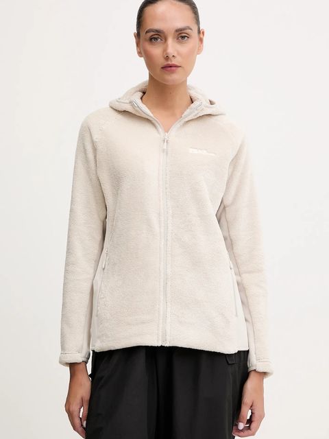 Jack Wolfskin bluza sportowa Rotwand kolor beżowy z kapturem gładka A61897 - zdjęcie produktu nr 1