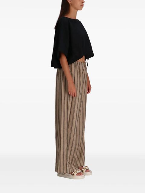 STAUD Bonfire striped linen trousers - Brown - zdjęcie produktu nr 2