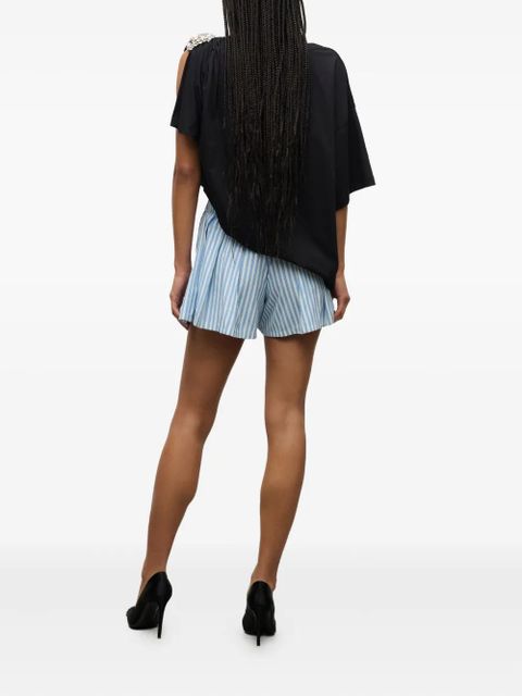 AREA pleated grommet shorts - Blue