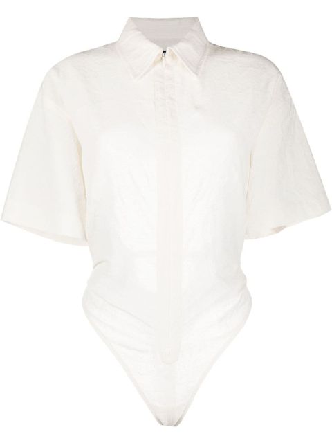 Jacquemus backless shirt-style bodysuit - White