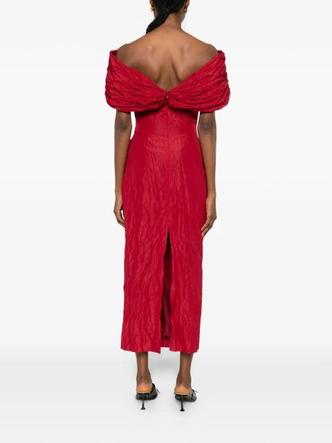 Magda Butrym off-shoulder draped dress - Red