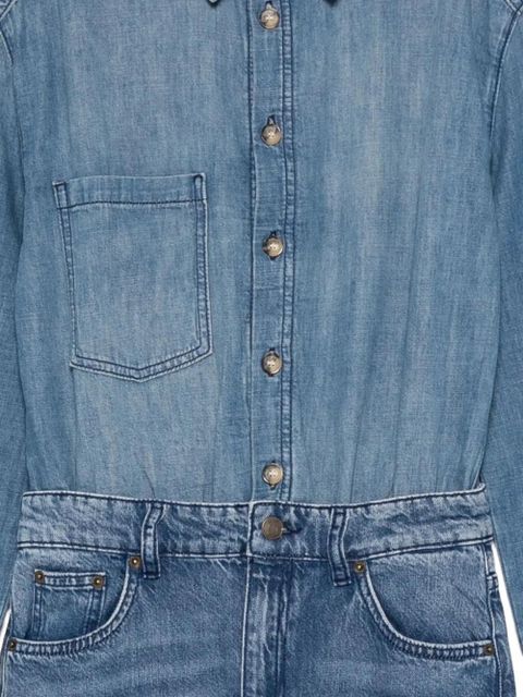 Ba&Sh buttoned pocketed jumpsuit - Blue