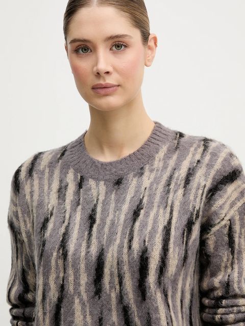 Sisley sweter z dodatkiem moheru damski kolor szary lekki 1TQ1L106Z