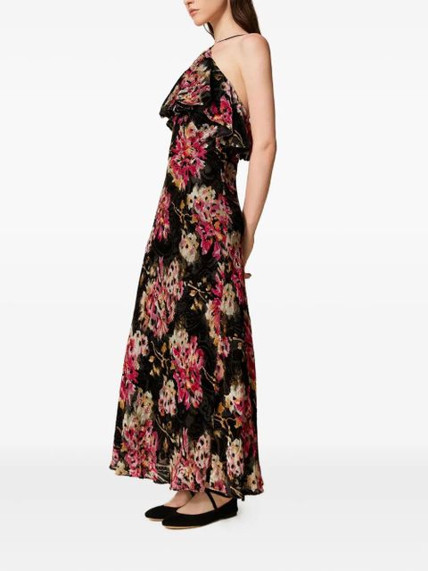 TWINSET floral-pattern ruffled dress - Black