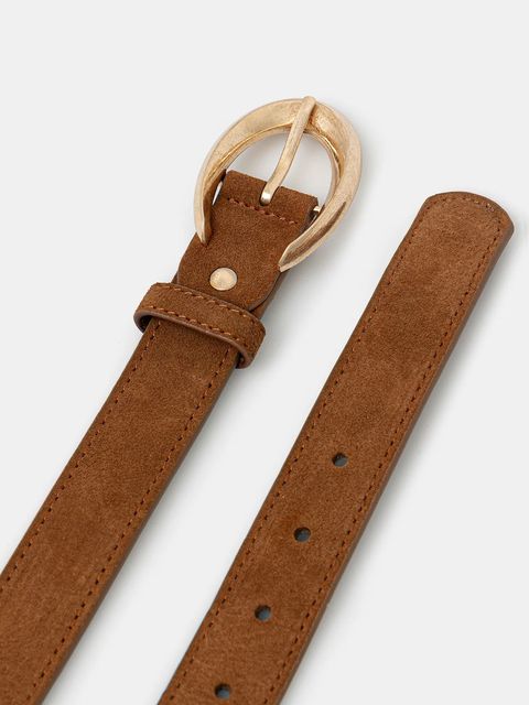 Answear.LAB pasek zamszowy damski kolor brązowy