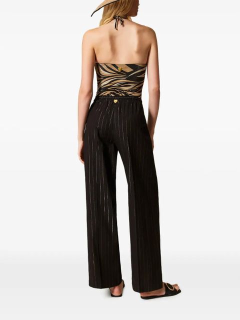 TWINSET pinstriped palazzo trousers - Black