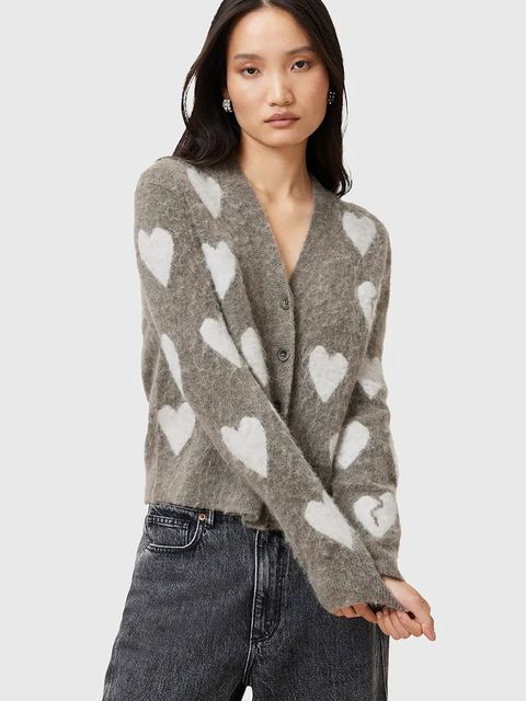 AllSaints kardigan wełniany AMORA damski kolor szary W042KC - zdjęcie produktu nr 1