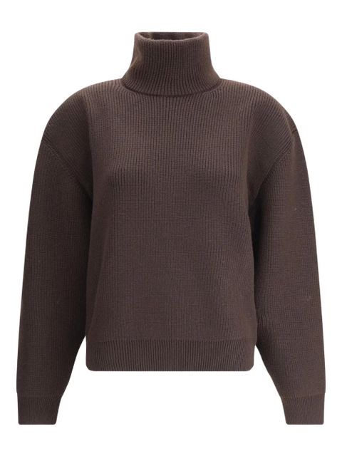 Saint Laurent turtleneck-ribbed sweater - Brown - zdjęcie produktu nr 1