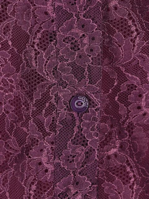 Gucci ruffled lace shirt - Purple