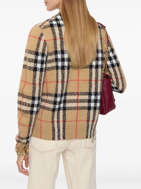 Burberry check-pattern cashmere cardigan - Brown