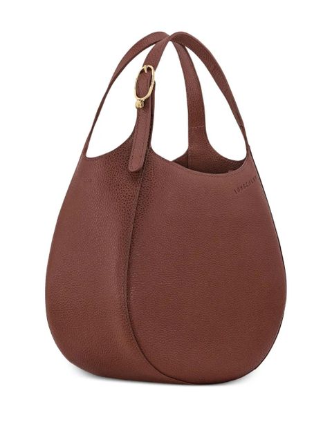 Longchamp small Le Foulonné grained-leather tote bag - Brown - zdjęcie produktu nr 2