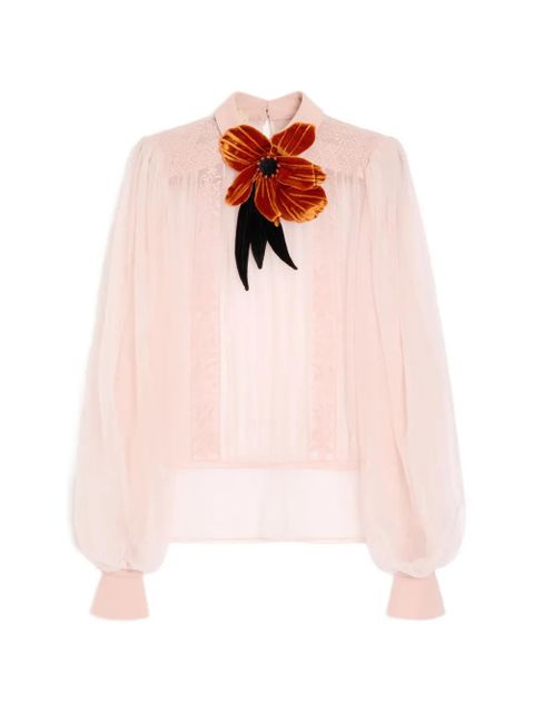 Valentino Garavani Embroidered Organza Top - Pink - zdjęcie produktu nr 1