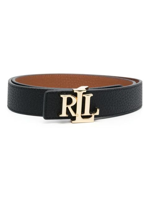 Lauren Ralph Lauren logo-buckle reversible leather belt - Black - zdjęcie produktu nr 1
