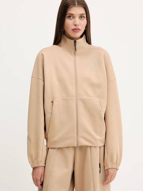 adidas bluza x Z.N.E damska kolor brązowy gładka JW7776 - zdjęcie produktu nr 1