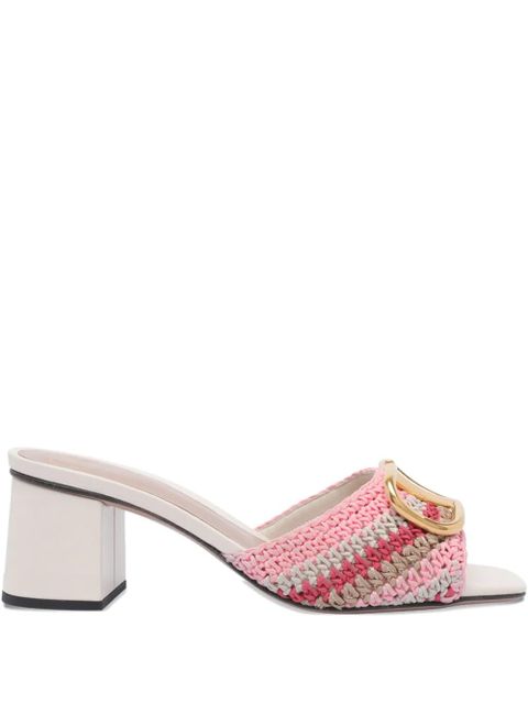 Valentino Garavani 60mm VLogo crochet sandals - Pink - zdjęcie produktu nr 1