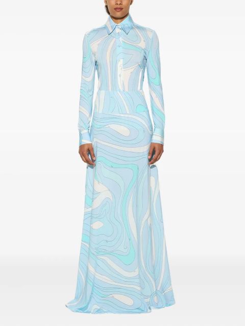 PUCCI marmo-print maxi skirt - Blue