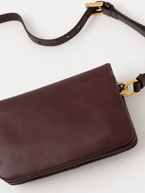 AllSaints torebka skórzana JUPITER kolor bordowy W263XC