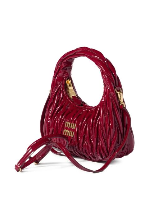 Miu Miu Wander matelassé patent leather bag - Red