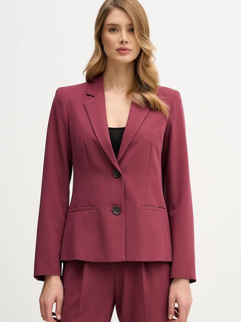 Sisley marynarka kolor bordowy jednorzędowa gładka 2KVXLW01Q - zdjęcie produktu nr 1