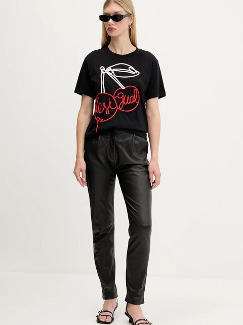 Desigual t-shirt bawełniany BERLIN damski kolor czarny 25WWTK51 - zdjęcie produktu nr 2