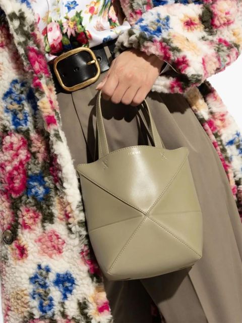 LOEWE Puzzle Fold mini bag - Green - zdjęcie produktu nr 2