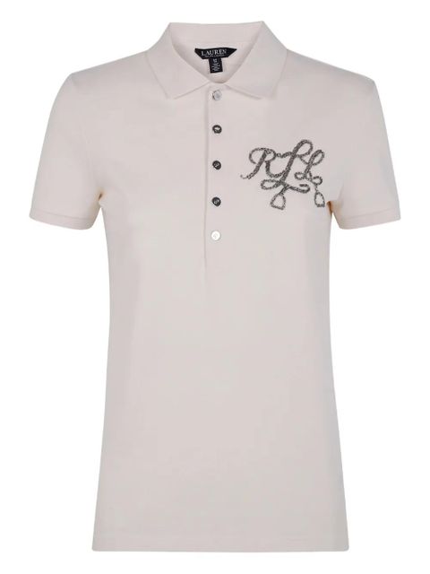 Lauren Ralph Lauren logo-embroidered polo top - Neutrals - zdjęcie produktu nr 1