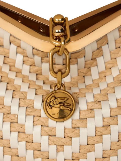 ETRO medium Vela woven leather shoulder bag - Neutrals