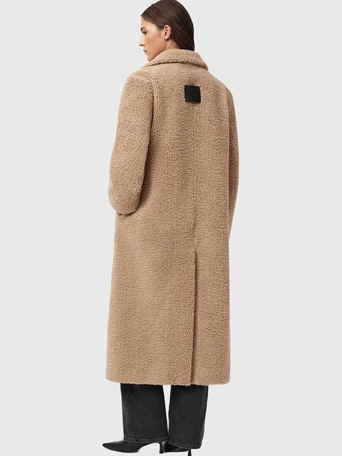 AllSaints płaszcz kolor beżowy W062OB - zdjęcie produktu nr 2