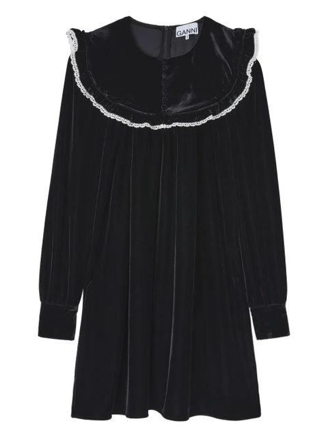 GANNI ruffled collar dress - Black - zdjęcie produktu nr 1