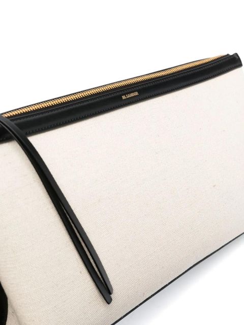 Jil Sander small logo-stamp shoulder bag - Black