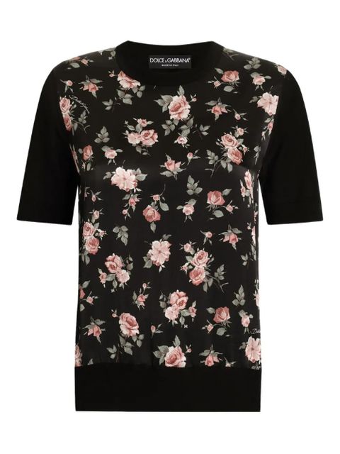 Dolce & Gabbana floral T-shirt - Black - zdjęcie produktu nr 1