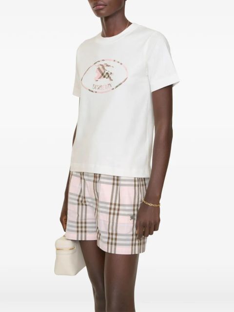 Burberry check Knight stamp cotton T-shirt - White - zdjęcie produktu nr 2