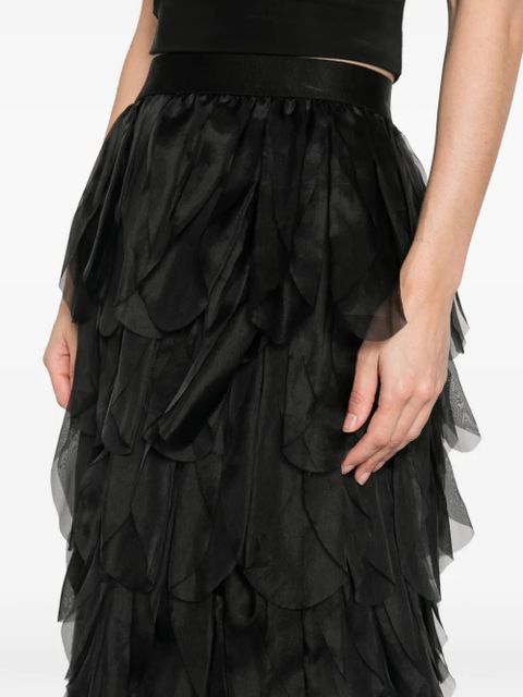 Max Mara Romana tiered ruffled maxi skirt - Black