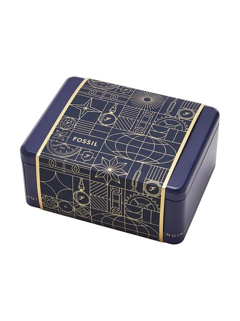 Fossil zegarek i bransoletka kolor srebrny ES5376SET