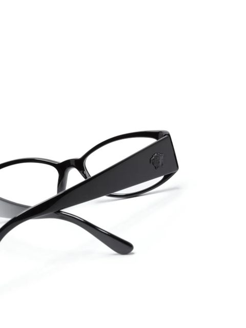 Versace Eyewear Medusa-motif rectangle-frame glasses - Black