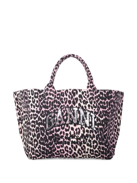 GANNI XXL printed sequin tote bag - Pink - zdjęcie produktu nr 1