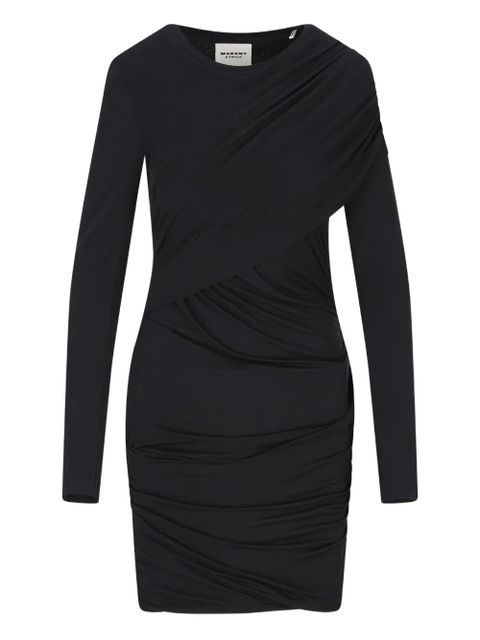 ISABEL MARANT Denise draped long-sleeve mini dress - Black - zdjęcie produktu nr 1