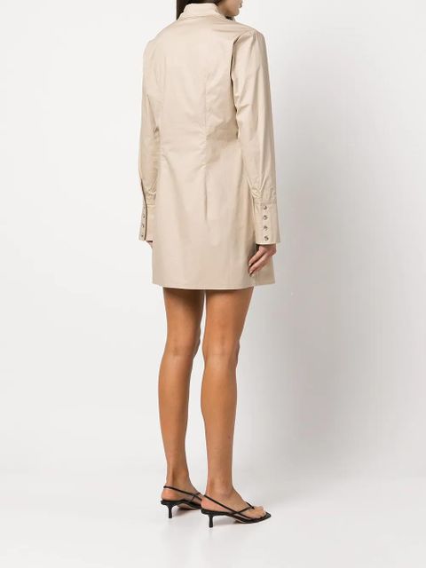 ANINE BING Tiffany cotton shirt dress - Neutrals