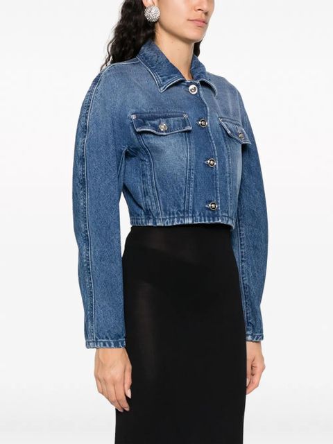 Versace cropped denim jacket - Blue