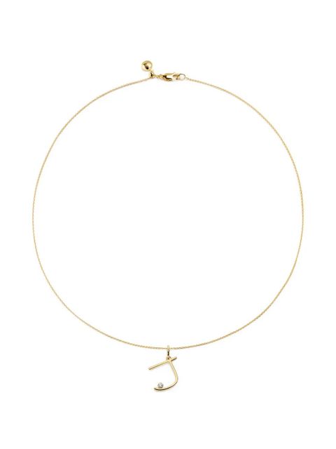 Monica Vinader solitaire diamond initial J pendant - Gold - zdjęcie produktu nr 1